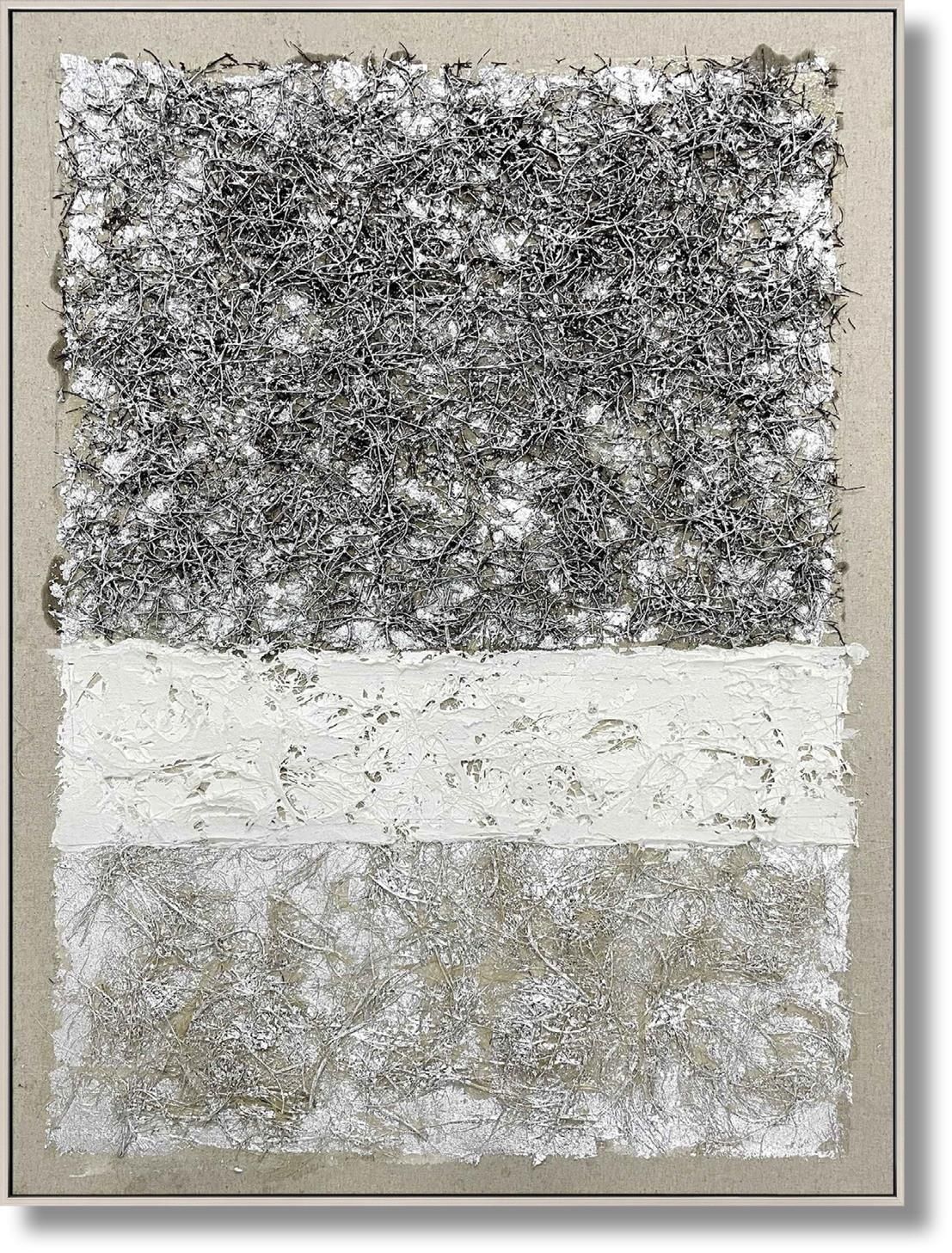 Tundra Texture Layers - 36" x 48" Framed Wall Art Classy Art