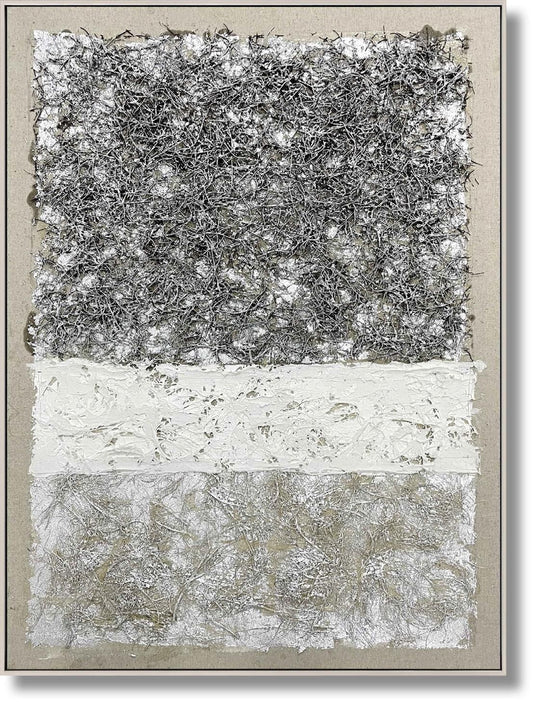 Tundra Texture Layers - 36" x 48" Framed Wall Art Classy Art