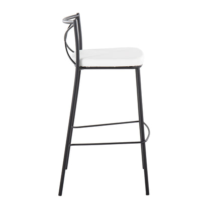 Modern Charlotte - Contemporary Fixed Height Barstool (Set of 2) Lumi Source