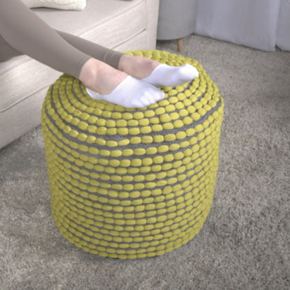 River - Handcrafted Cylindrical Pouf Water Resistant Fabric Home Essentials