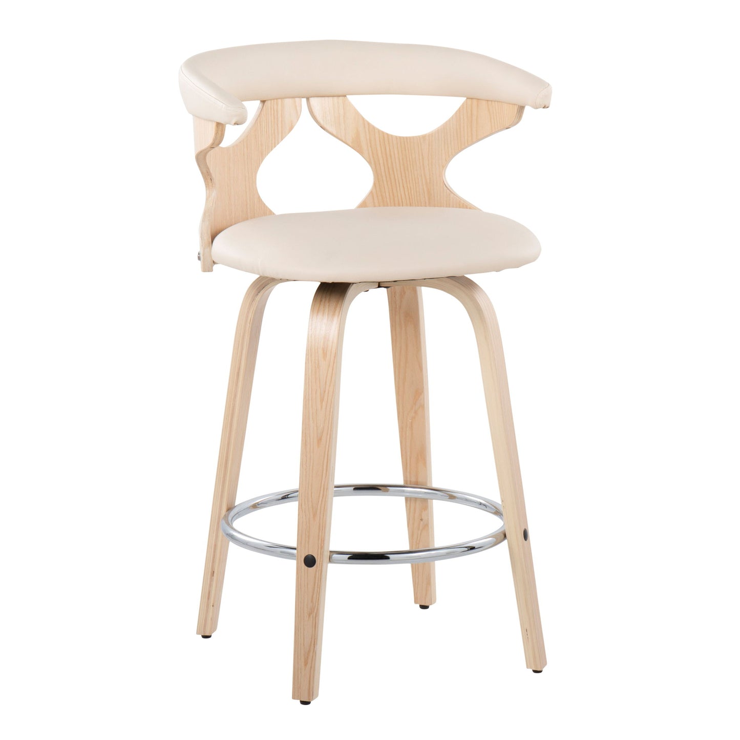 Gardenia - Mid Century Modern Fixed Height Counter Stool With Swivel (Set of 2) Lumi Source
