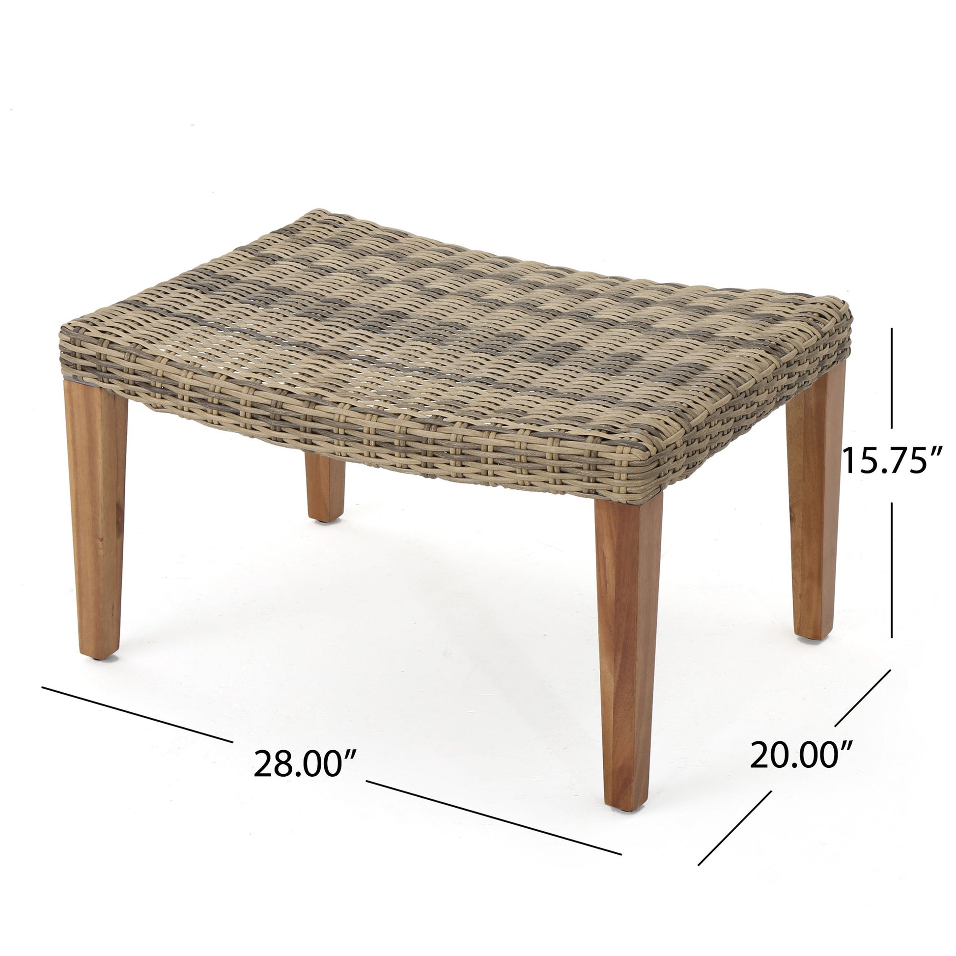 Outdoor Rattan Wicker Ottomans - Gray Noble House