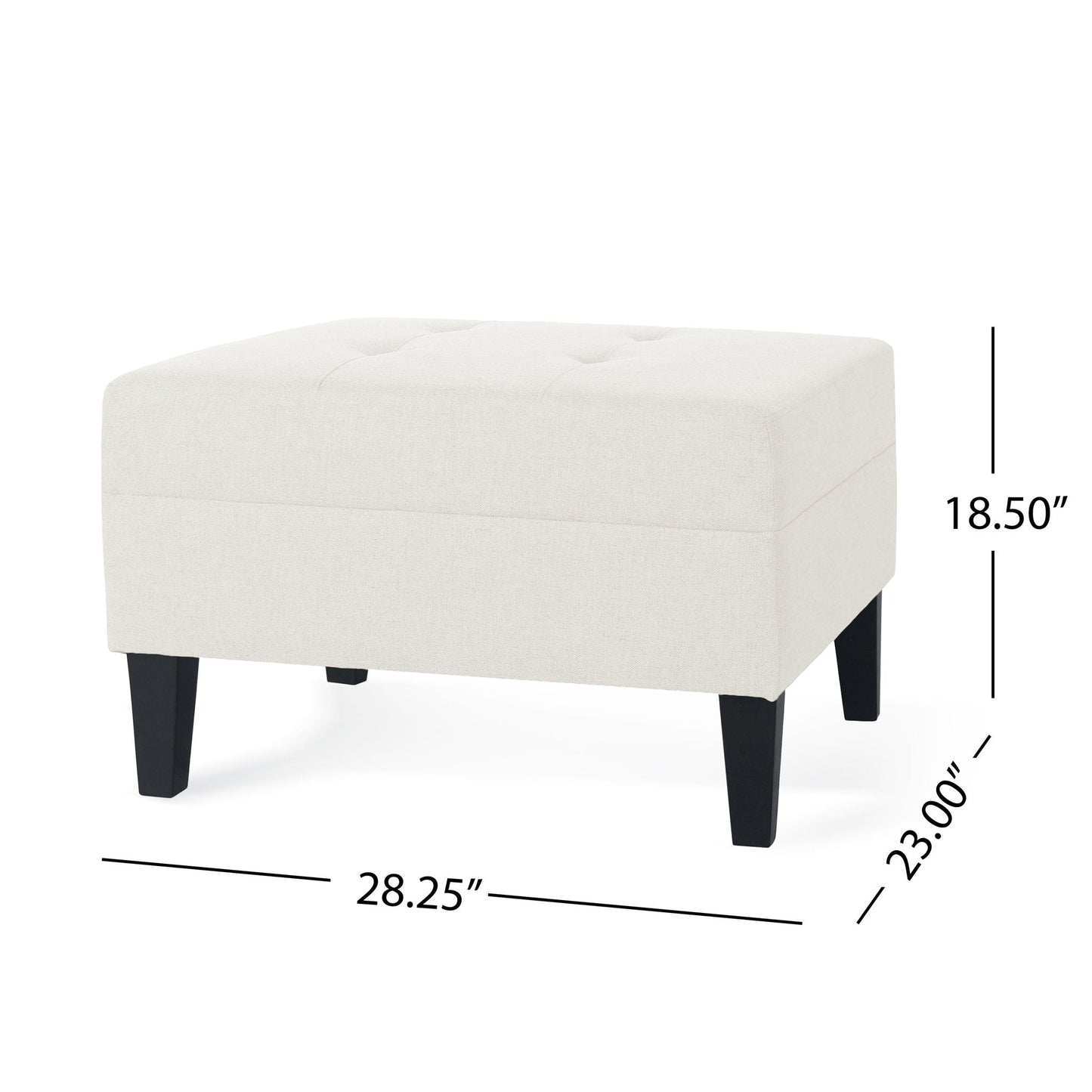 Ottoman With Birch Wood Legs And Cushioned Top For Comfort Noble House