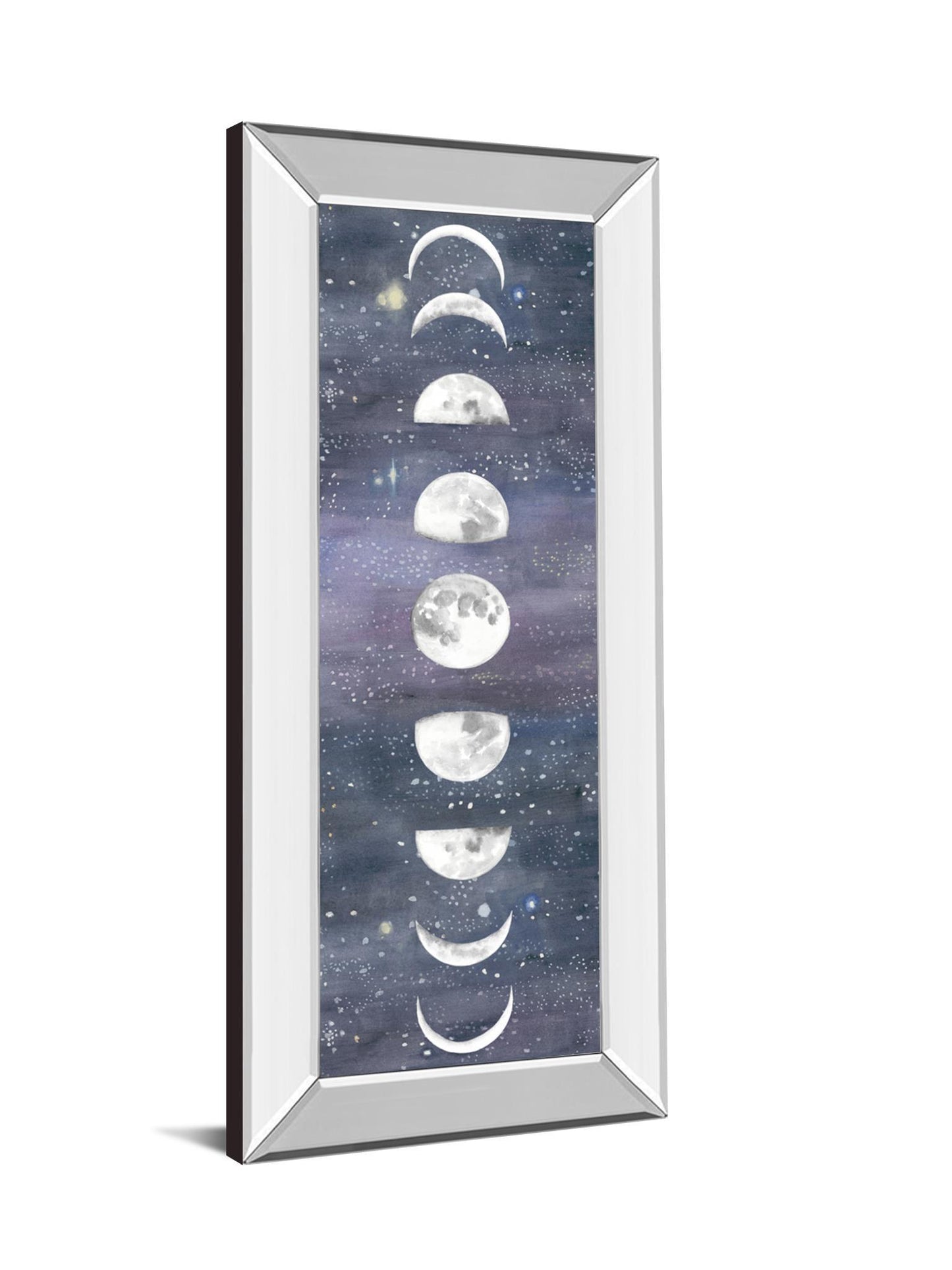 Moon Chart Il By Naomi Mccavitt - Mirror Framed Print Wall Art - Blue