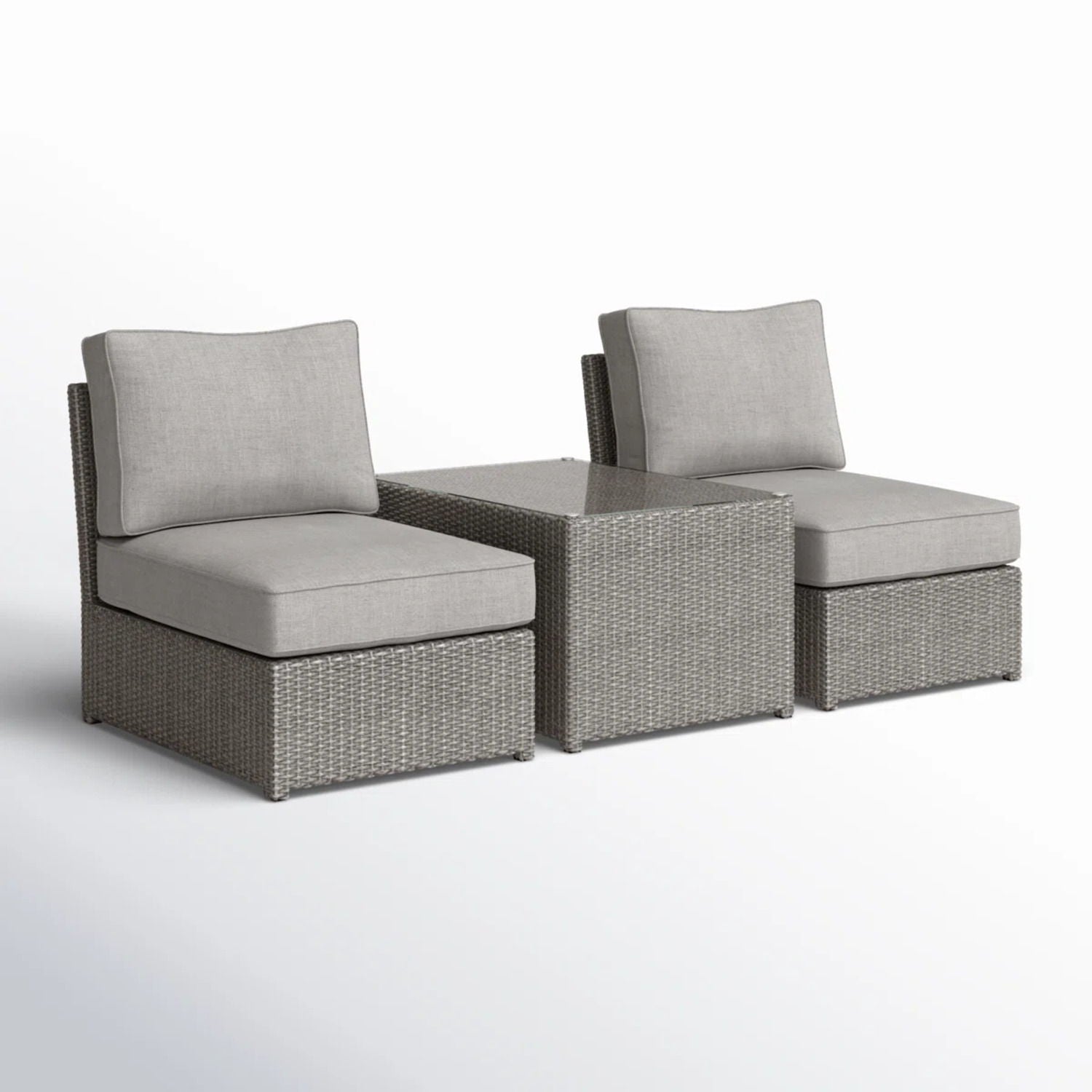 Modern Wicker Outdoor Seating Set With Cushions LSI Patio Furniture