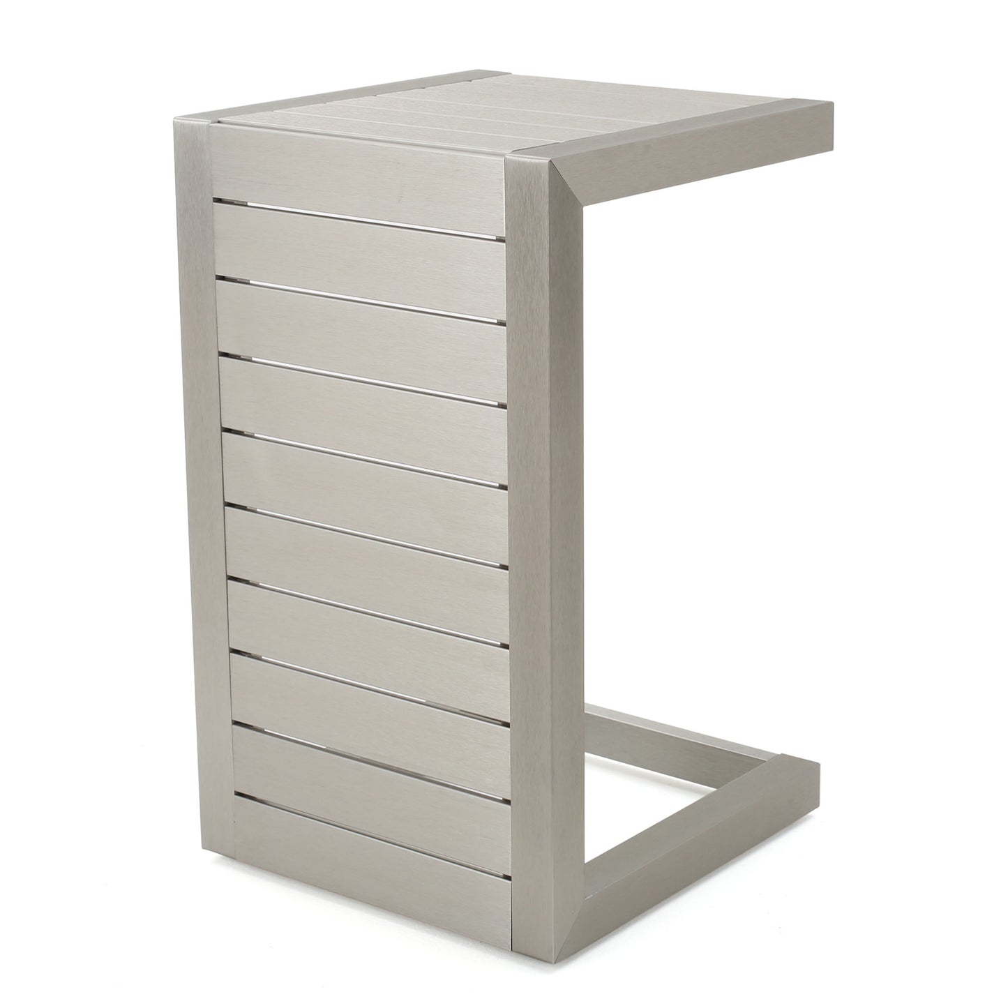 Aluminum Outdoor C - Shaped Side Table For Patio Noble House