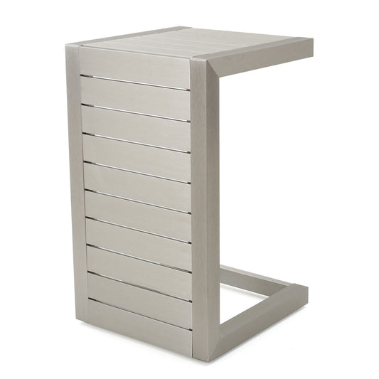 Aluminum Outdoor C - Shaped Side Table For Patio Noble House