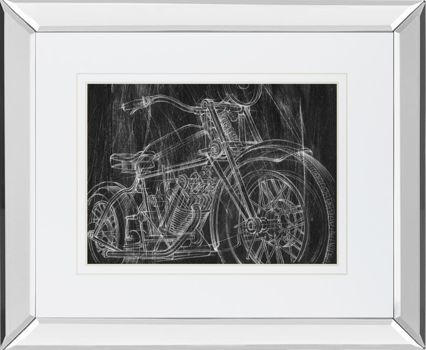 Motorcycle Mechanical Sketch I By Ethan Harper - Black