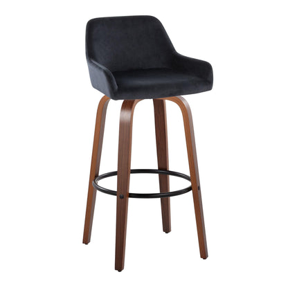 Daniella - Contemporary Fixed Height, Barstool & Swivel And Round Footrest (Set of 2) Lumi Source