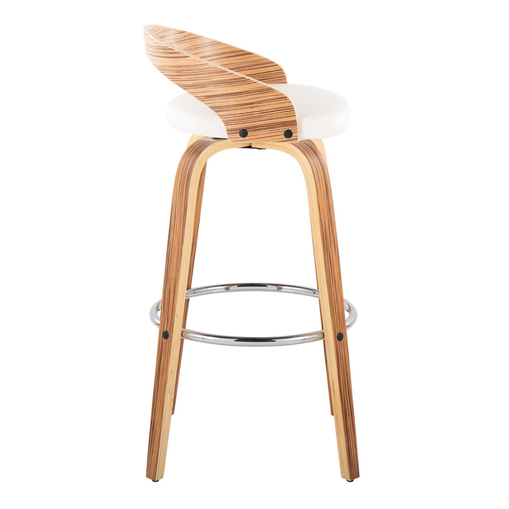 Grotto - Contemporary Fixed Height Barstool With Swivel With Round Footrest (Set of 2) Lumi Source