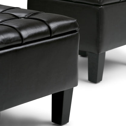 Dover - 3 Piece Storage Ottoman Contemporary Design Simpli-Home