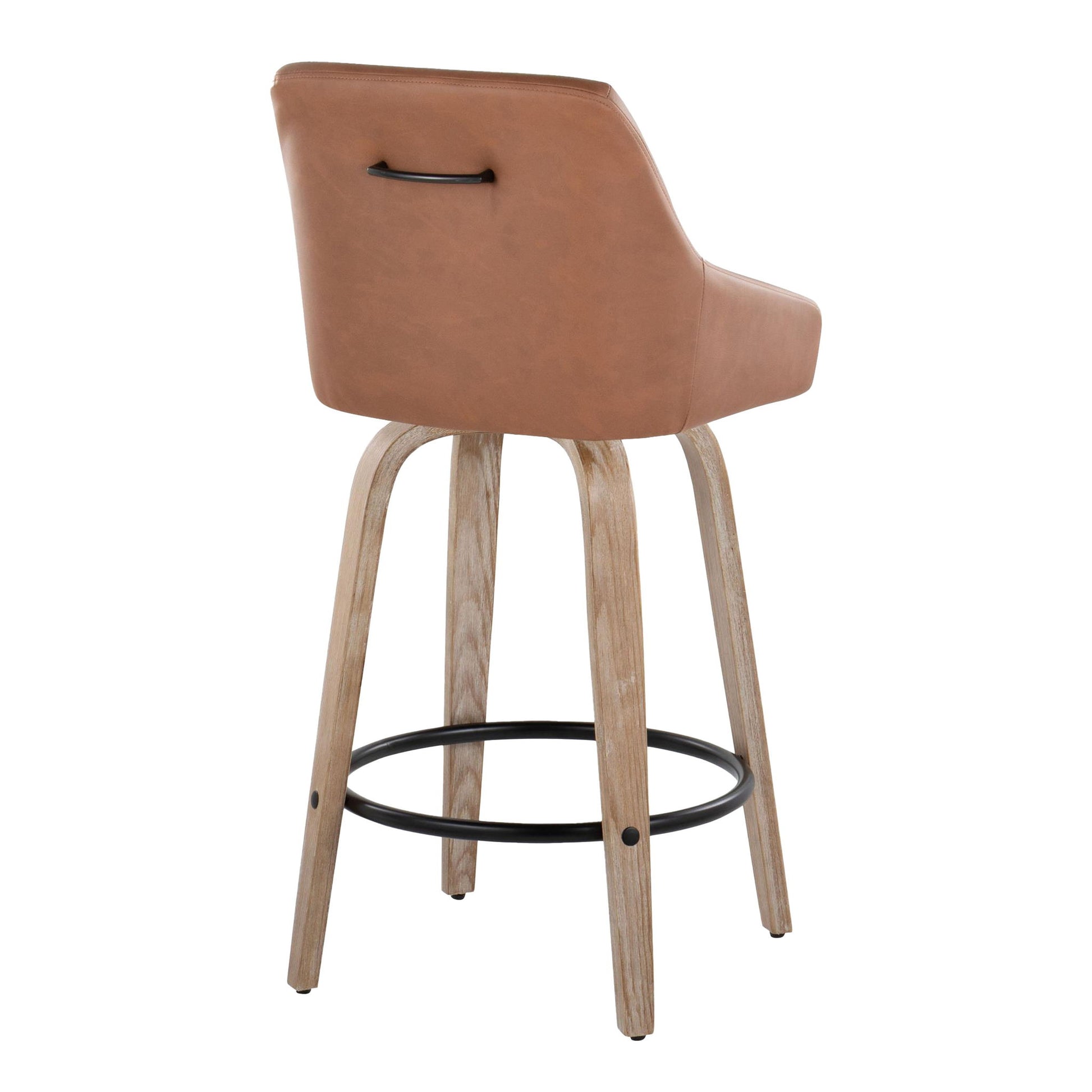 Hannah - Transitional Fixed Height Counter Stool With Swivel With Round Footrest (Set of 2) Lumi Source
