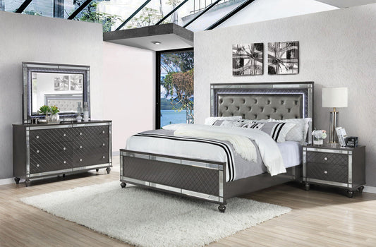 Refino - Bedroom Set - Gunmetal Crown Mark