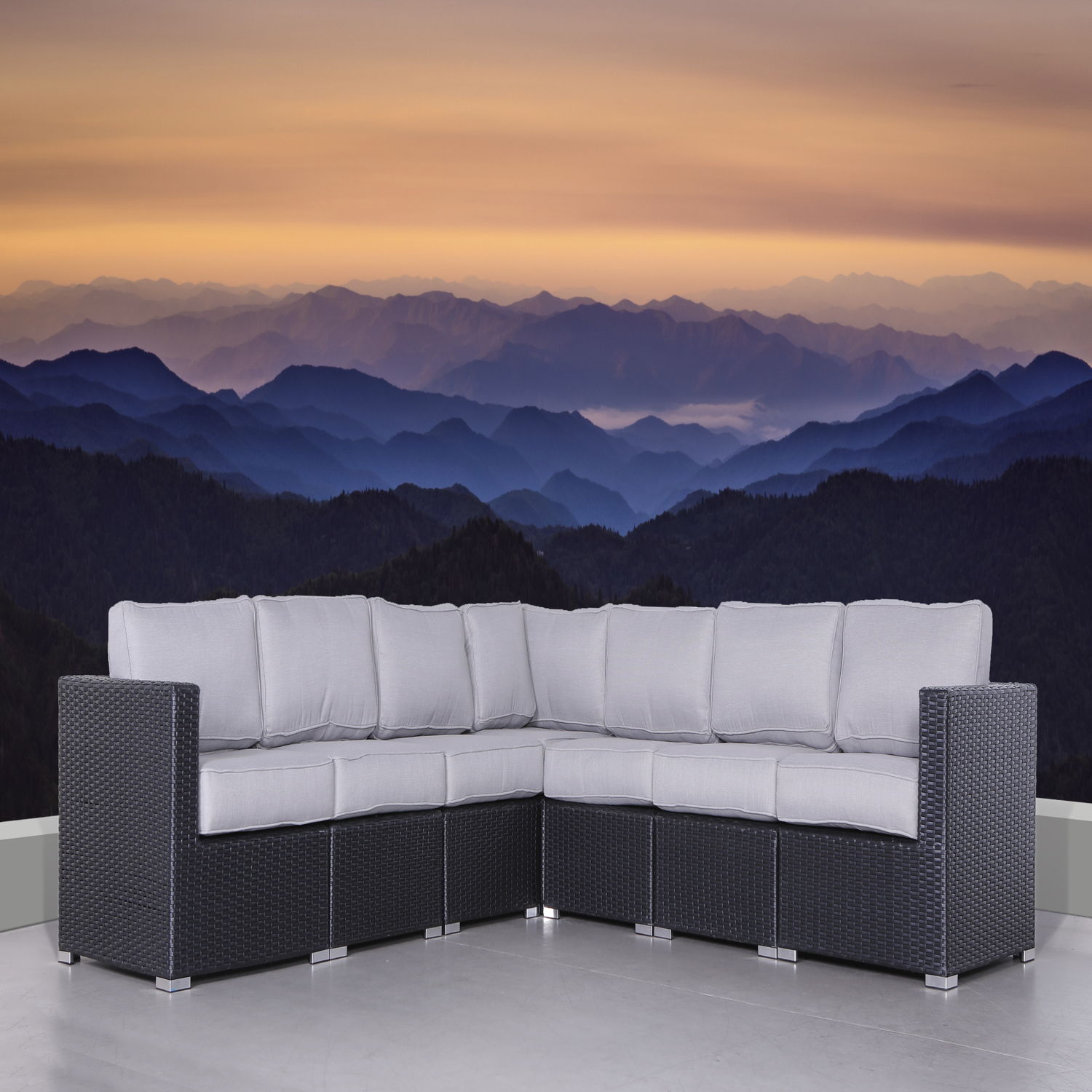 Luxurious Wicker Patio Sectional With Weather Resistant Sunbrella Cushions LSI Patio Furniture