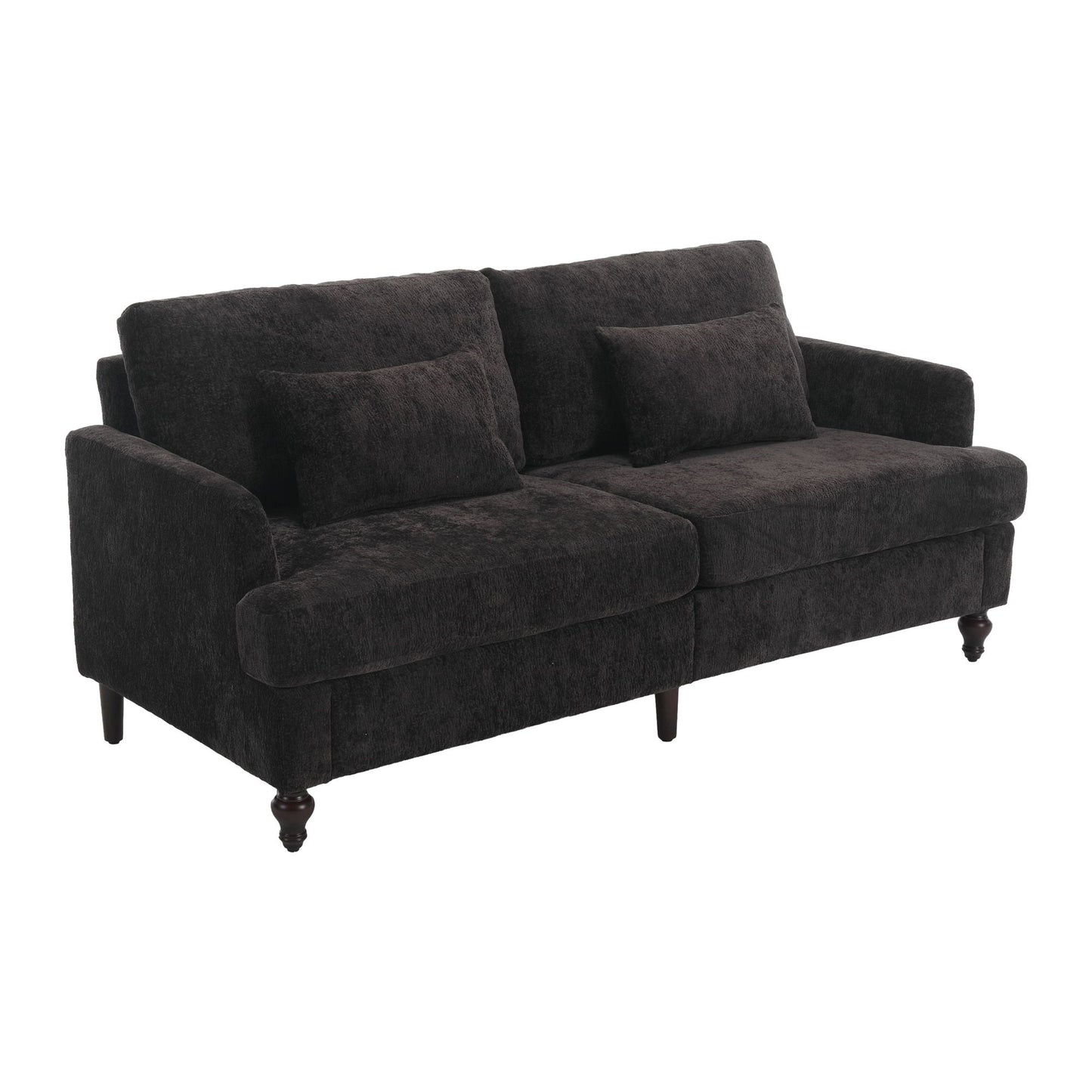 Mid Century Modern Chenille Fabric Loveseat Sofa, 2 Seat Upholstered Couch Home Essentials