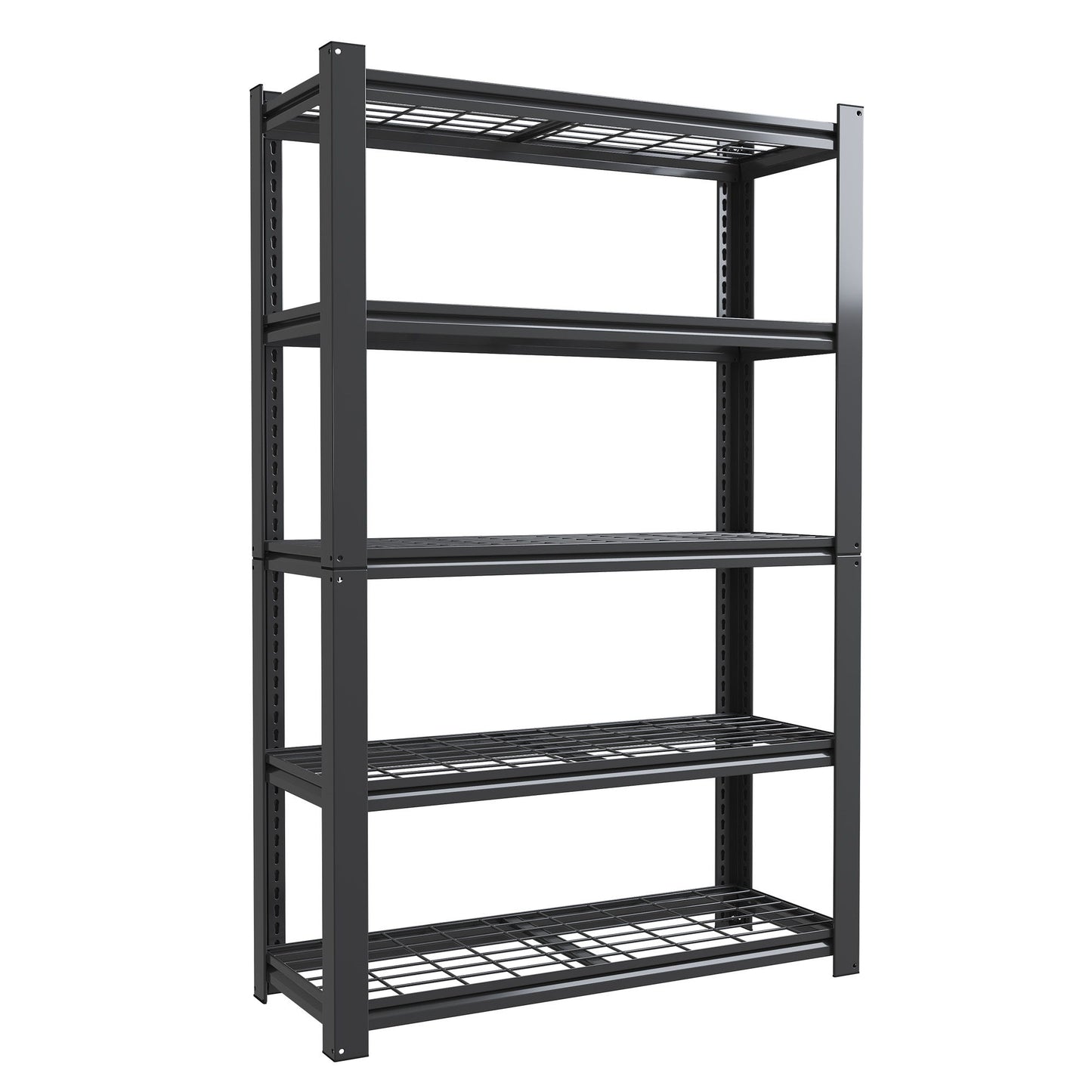 Heavy Duty 5 Tier Adjustable Metal Mesh Storage Rack With 2000 Lbs Capacity - Brushed Nickel Daily Nest