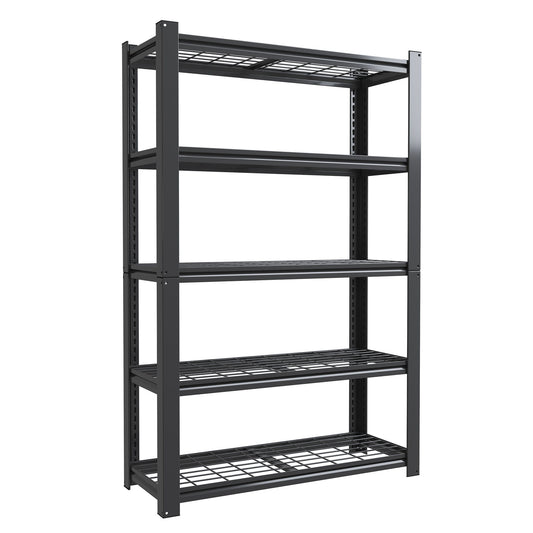 Heavy Duty 5 Tier Adjustable Metal Mesh Storage Rack With 2000 Lbs Capacity - Brushed Nickel Daily Nest
