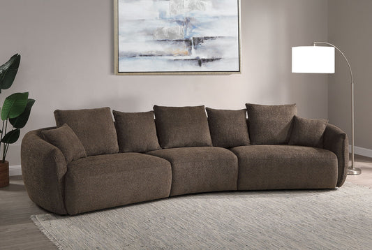 Bash - Anthology Boucle Sofa With Pillows - Brown Acme