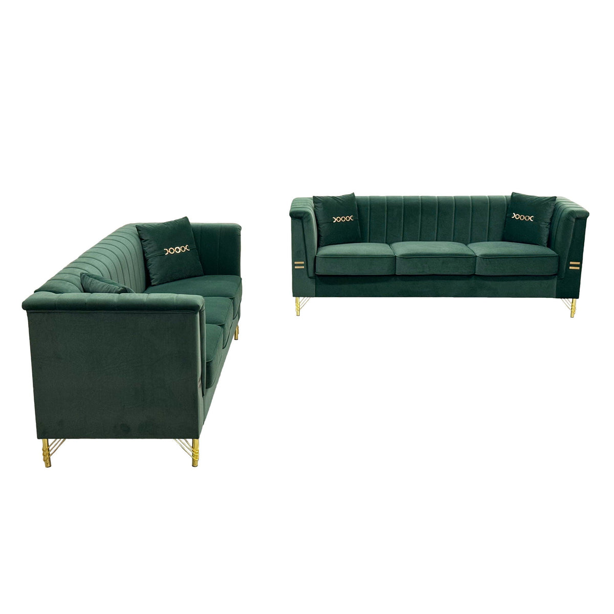 Upholstered 3 Seater Sofas Living Room Furniture (Set of 2) Home Essentials