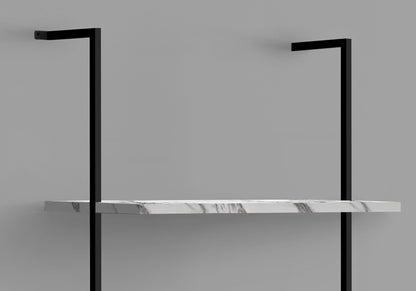 Bookshelf, Bookcase, Etagere, Ladder, 5 Tier, For Office, Marble Look Contemporary & Modern 8th Street