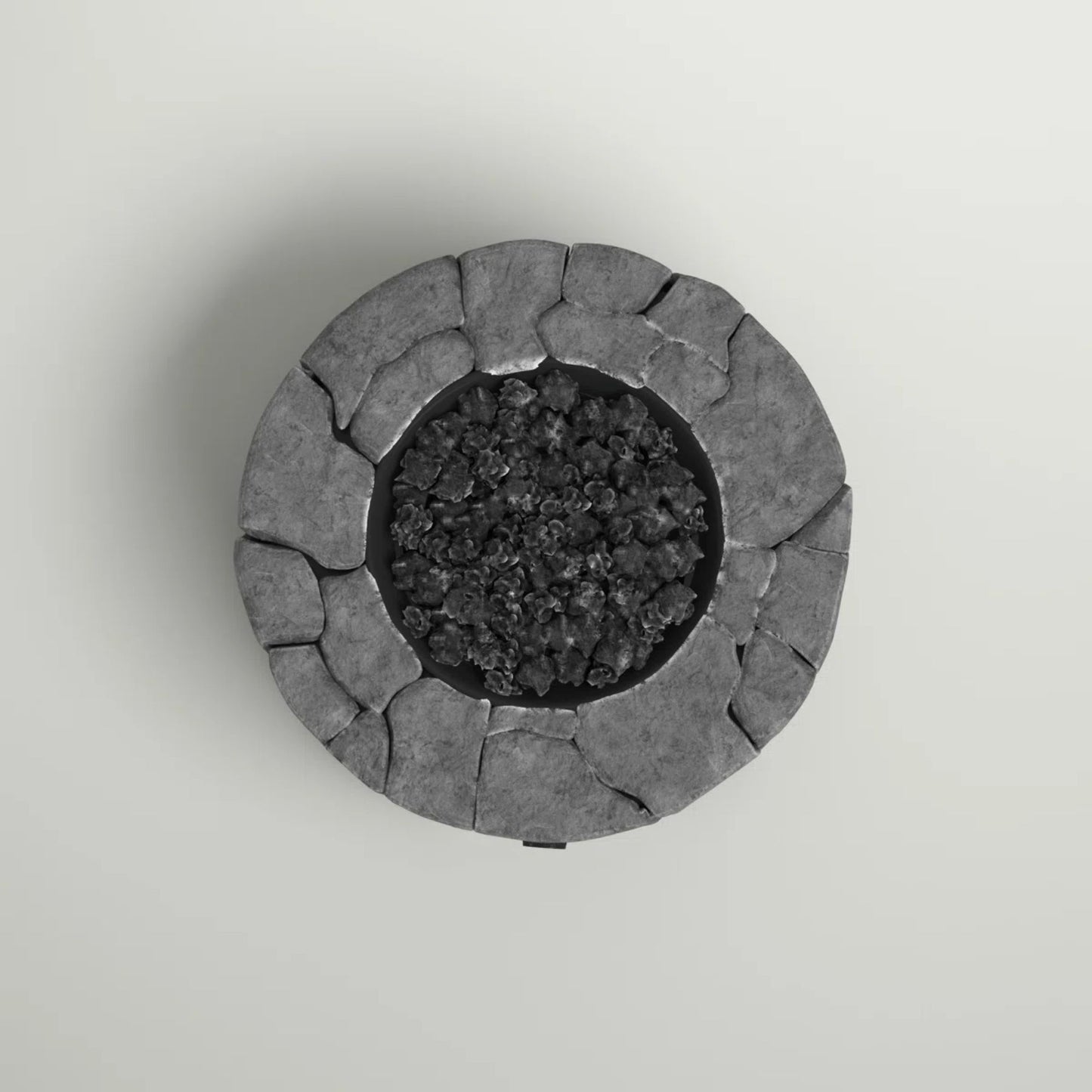 Fiber Reinforced Outdoor Fire Pit - Stone Gray LSI Patio Furniture