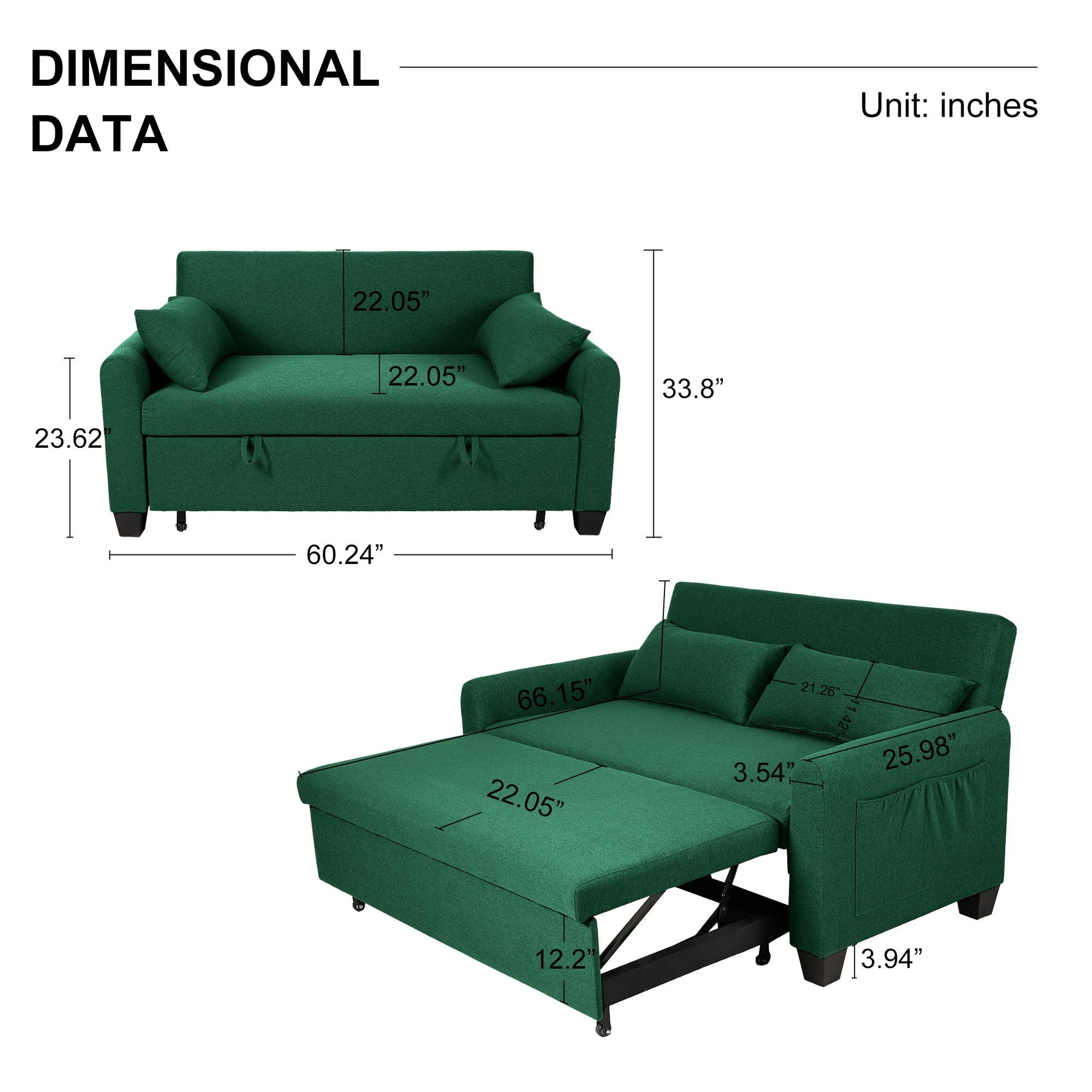 Balus - 2 In 1 Sofa Bed With Storage Bag Home Essentials