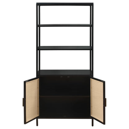 Amherst - 3-Shelf Radio Weave Cane Metal Accent Cabinet Coaster Fine Furniture