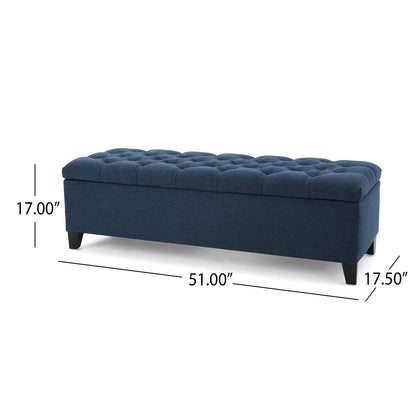 Glouster - Contemporary Storage Ottoman With Button Tufted Design Noble House