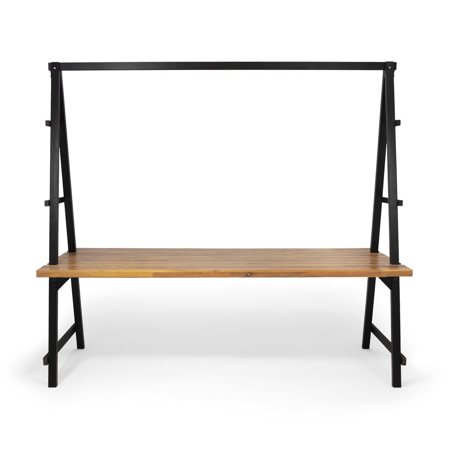 Huckleberry - Acacia Wood Outdoor Dining Table With Plant Hanger - Teak Noble House