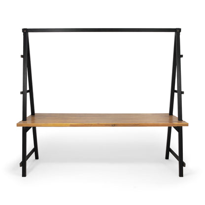Huckleberry - Acacia Wood Outdoor Dining Table With Plant Hanger - Teak Noble House