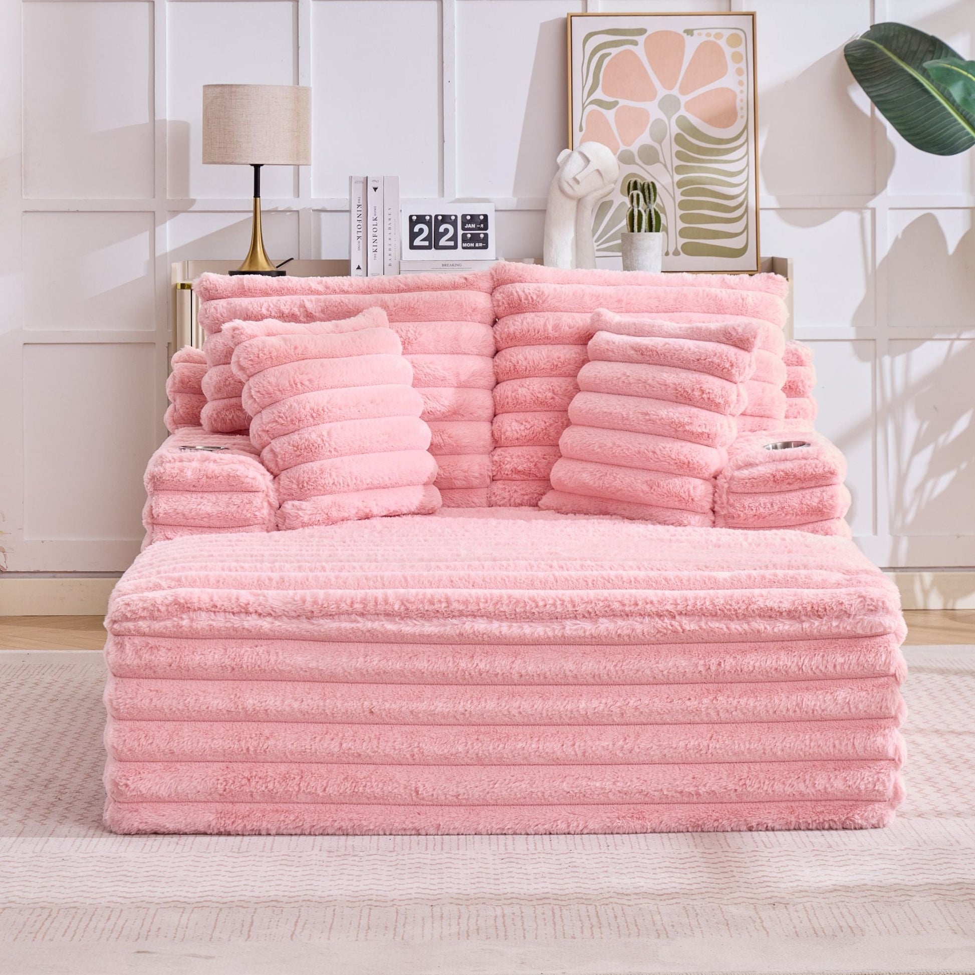 Oversized Chaise Lounge Chair Indoor With Pillows For Living Room Hearth and Haven