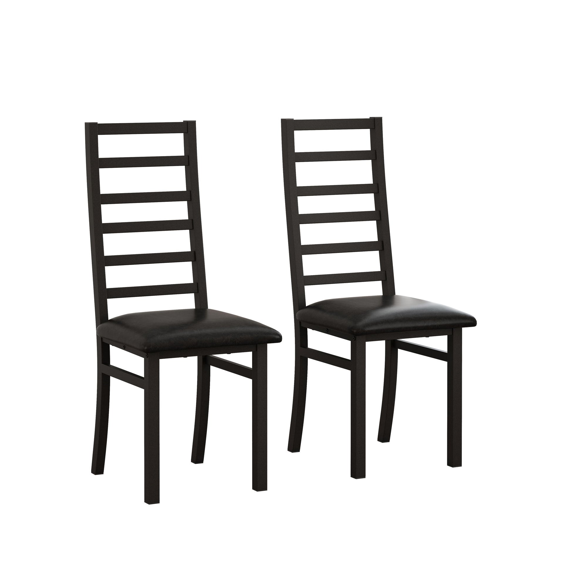 Metal Dining Chairs With Steel Legg, High Back Armless Design Home Essentials