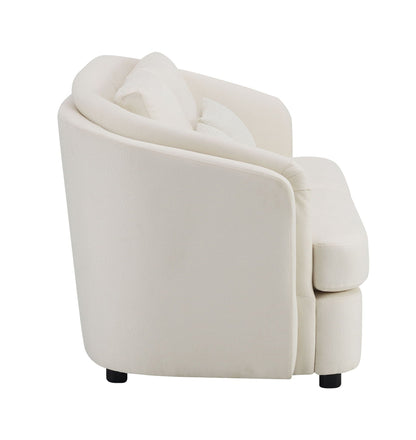 Mariko - Linen Loveseat With 2 Toss Pillows - Beige Acme
