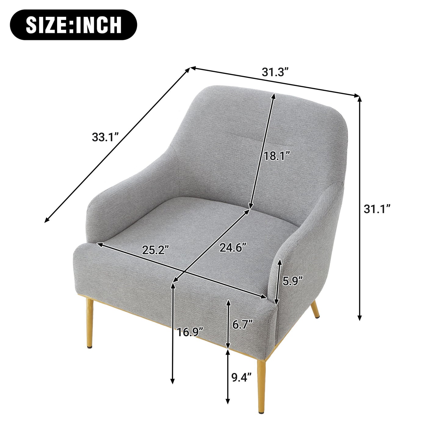 Modern Elegance Accent Chair With Curved Backrest Noble House