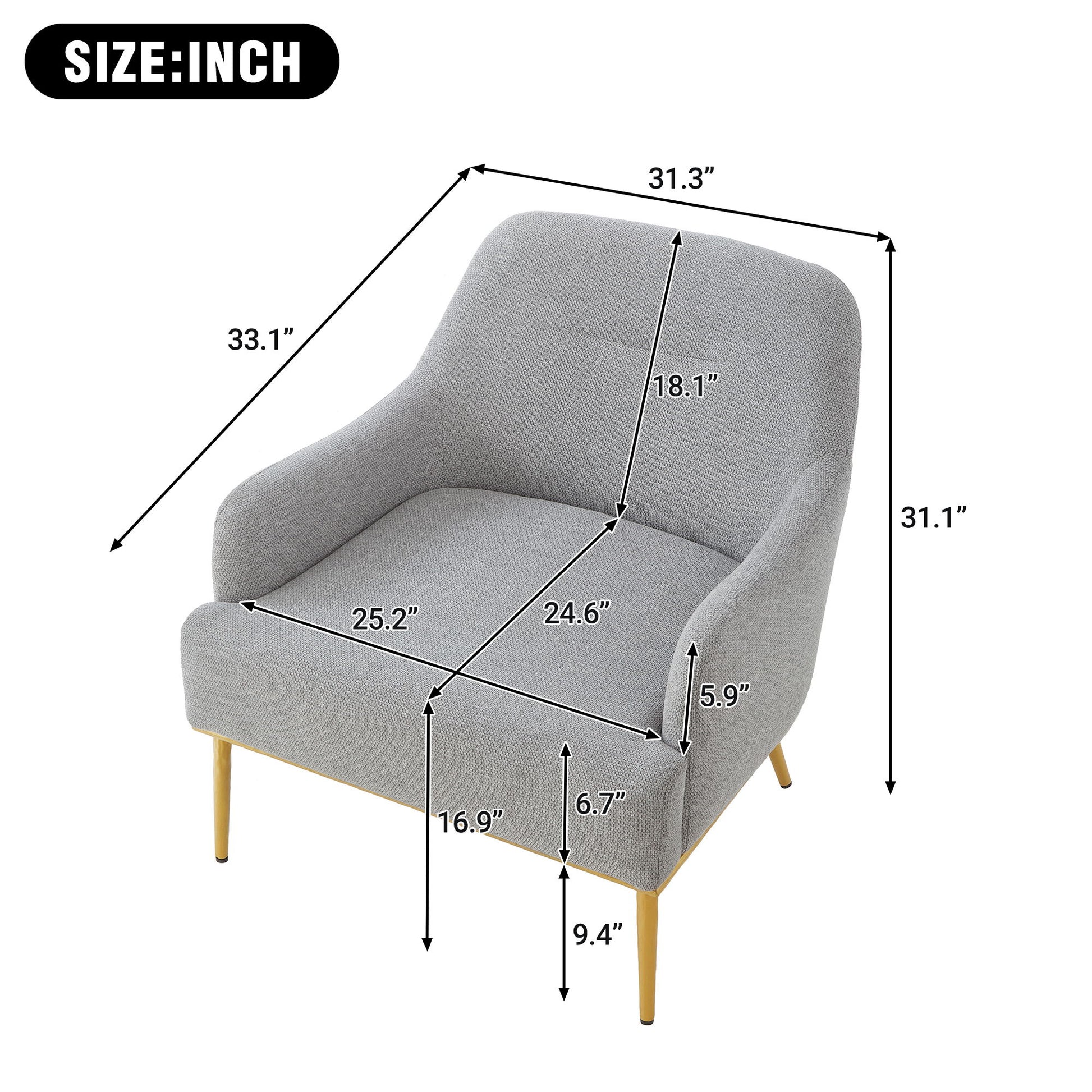 Modern Elegance Accent Chair With Curved Backrest Noble House