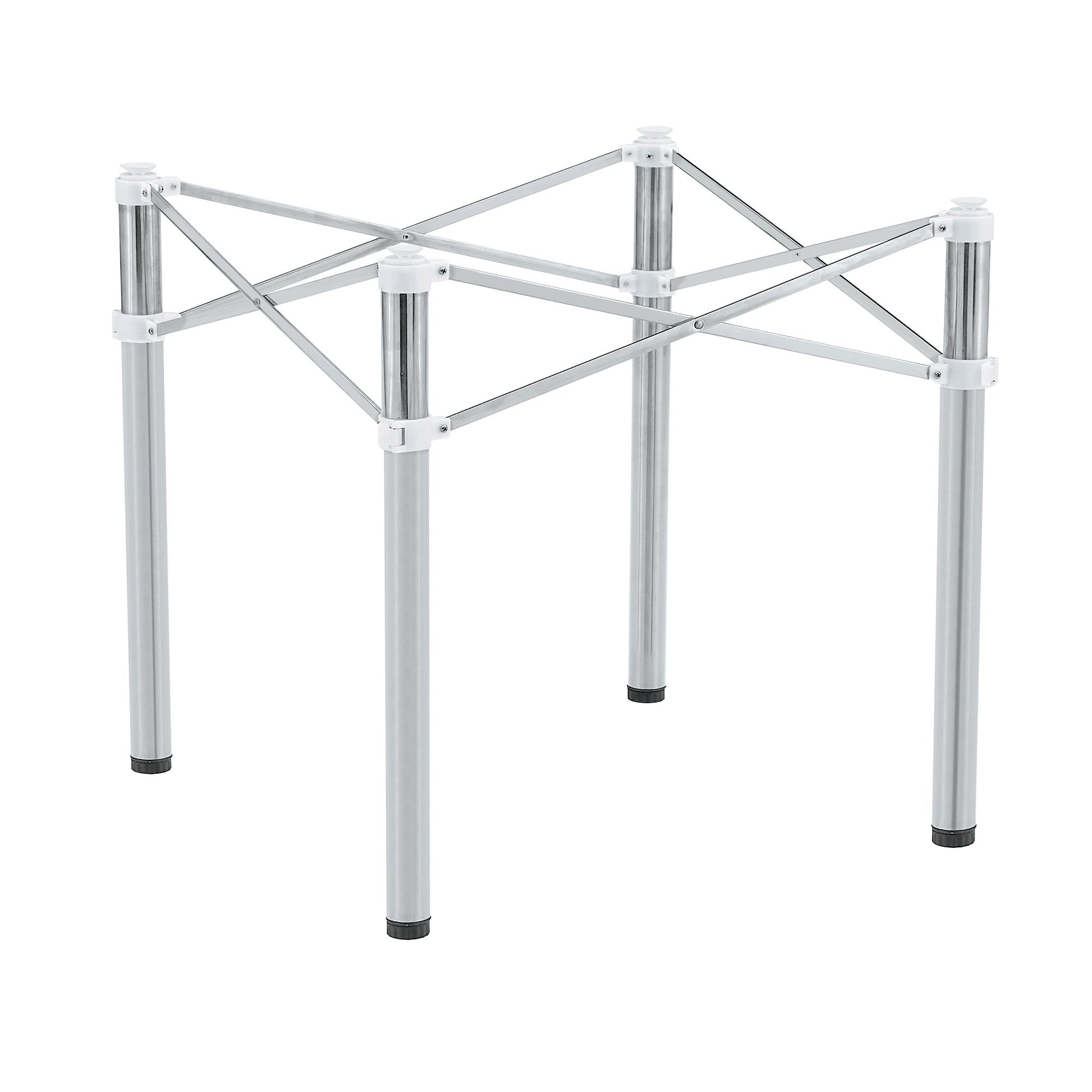 Simple Silver Stainless Steel Folding Table Frame Multifunctional Space Saving Design.Separate Folding Table Legs That Can Be Paired With Various Sizes And Styles Of Tabletops - Silver Home Essentials