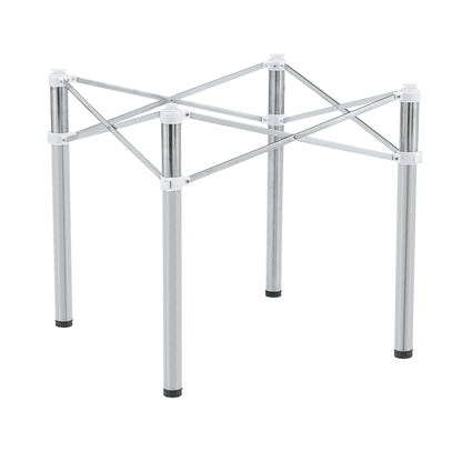 Simple Silver Stainless Steel Folding Table Frame Multifunctional Space Saving Design.Separate Folding Table Legs That Can Be Paired With Various Sizes And Styles Of Tabletops - Silver Home Essentials