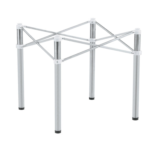 Simple Silver Stainless Steel Folding Table Frame Multifunctional Space Saving Design.Separate Folding Table Legs That Can Be Paired With Various Sizes And Styles Of Tabletops - Silver Home Essentials
