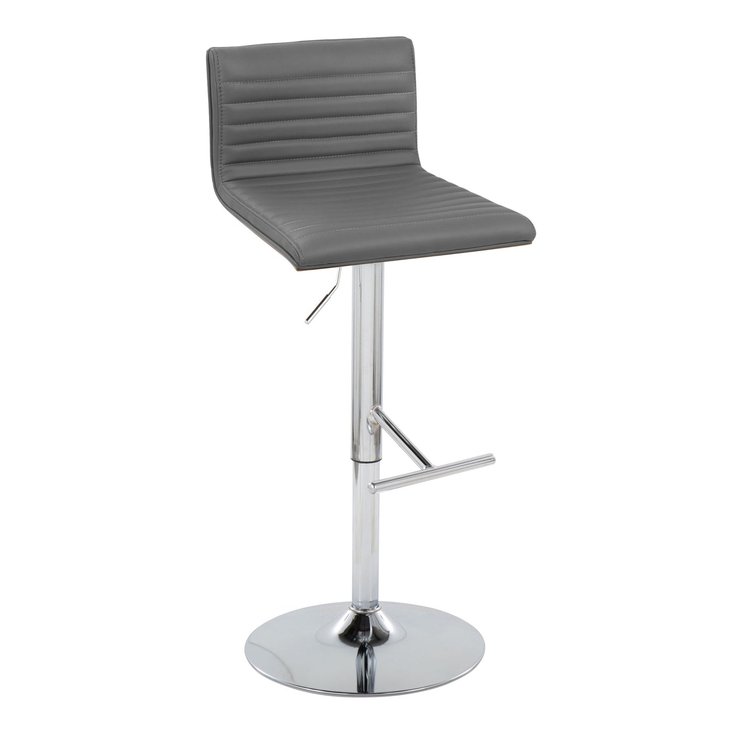Mason - Contemporary Adjustable Barstool & Swivel With Straight T Footrest (Set of 2) Lumi Source
