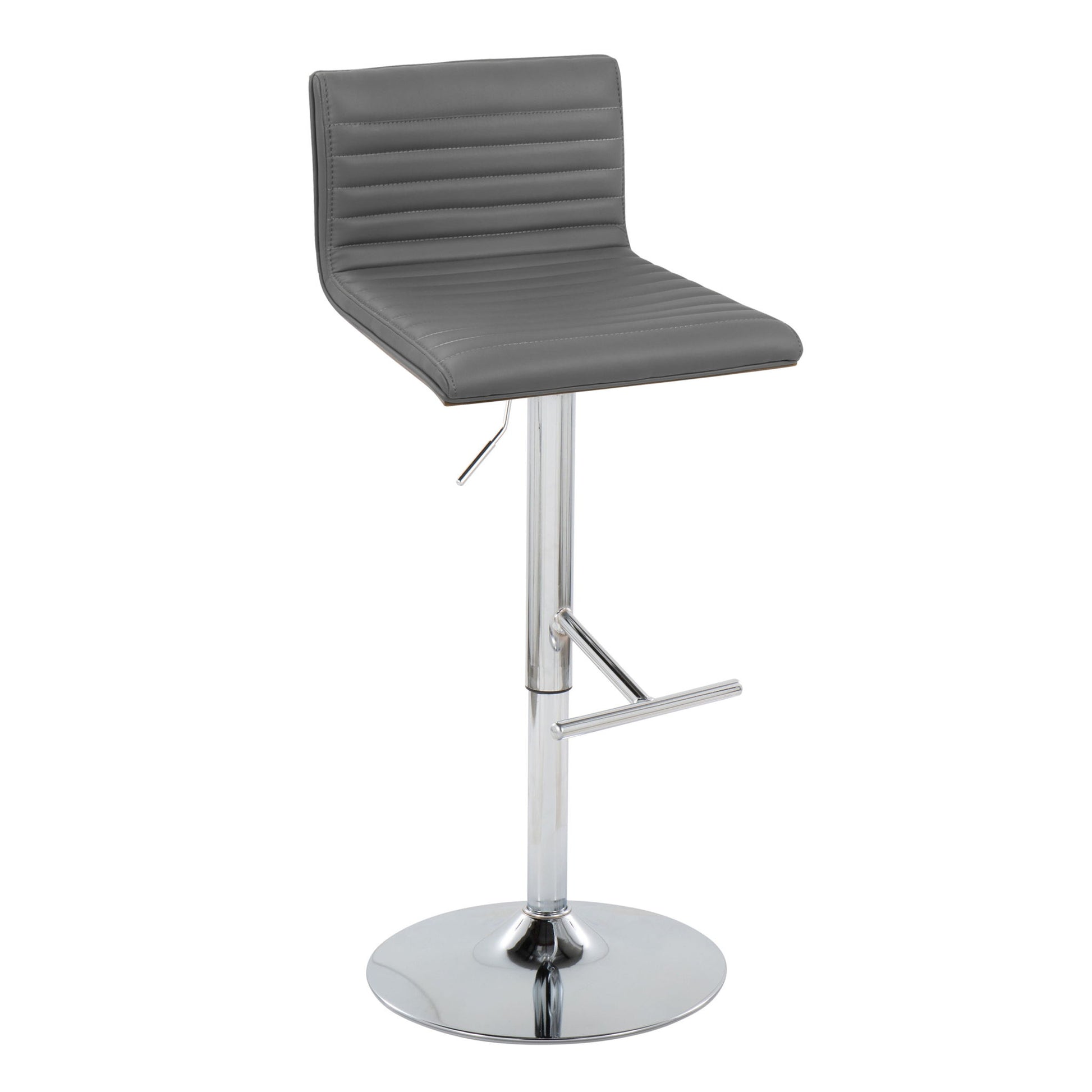 Mason - Contemporary Adjustable Barstool & Swivel With Straight T Footrest (Set of 2) Lumi Source