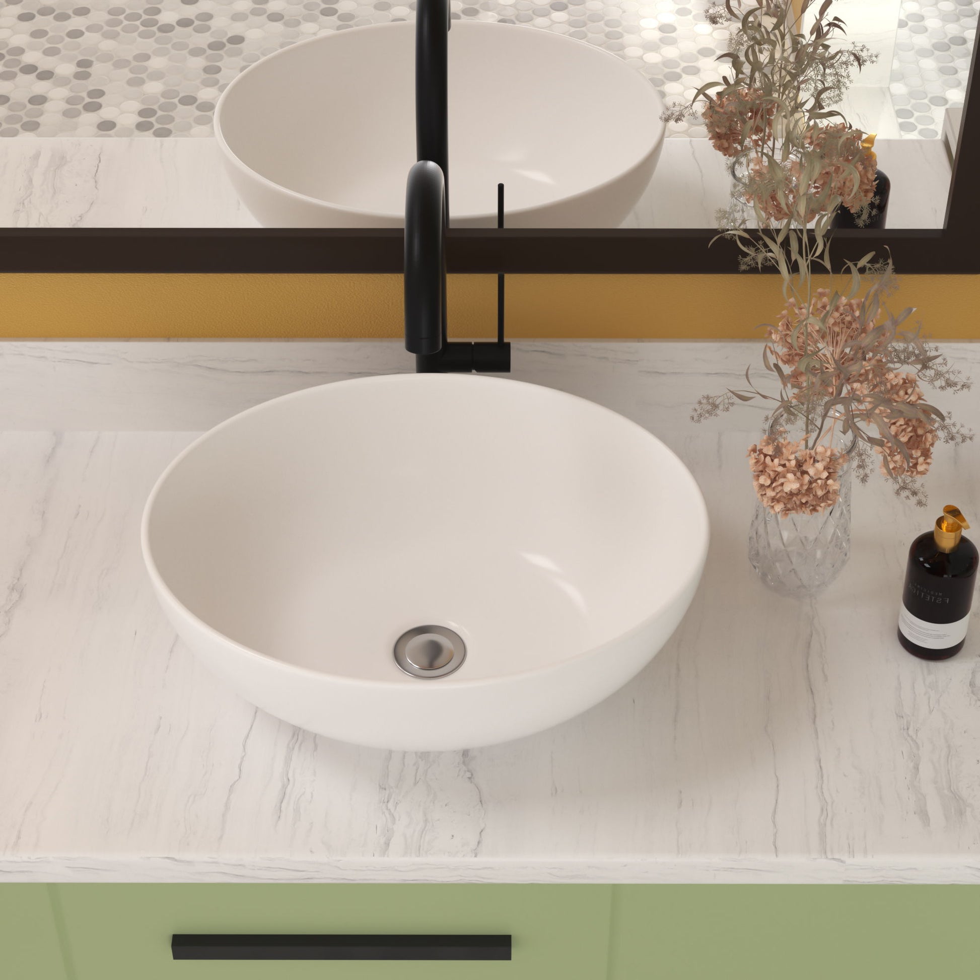 Oval Vessel Bathroom Sink - White Daily Nest
