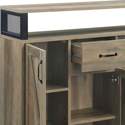 Abiram - Rustic Server - Oak Acme