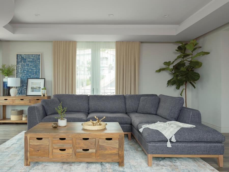 Persia - Upholstered Track Arm Sectional Sofa - Gray CoasterElevations