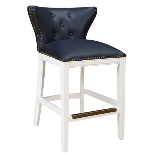 Macon - Counter Stool With Accents - Dark Blue Home Essentials