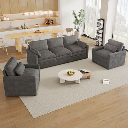 Cozy Sofa Set Oversized Comfy Cloud Sofa With Double Cushion Hearth and Haven