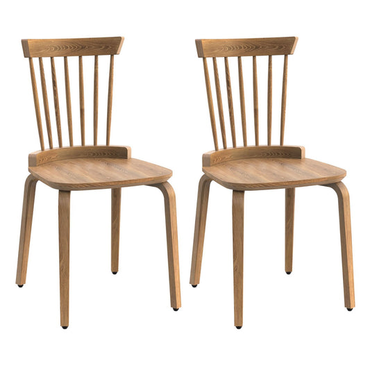 Solid Wood Slat Back Windsor Chair (Set of 2) Home Essentials