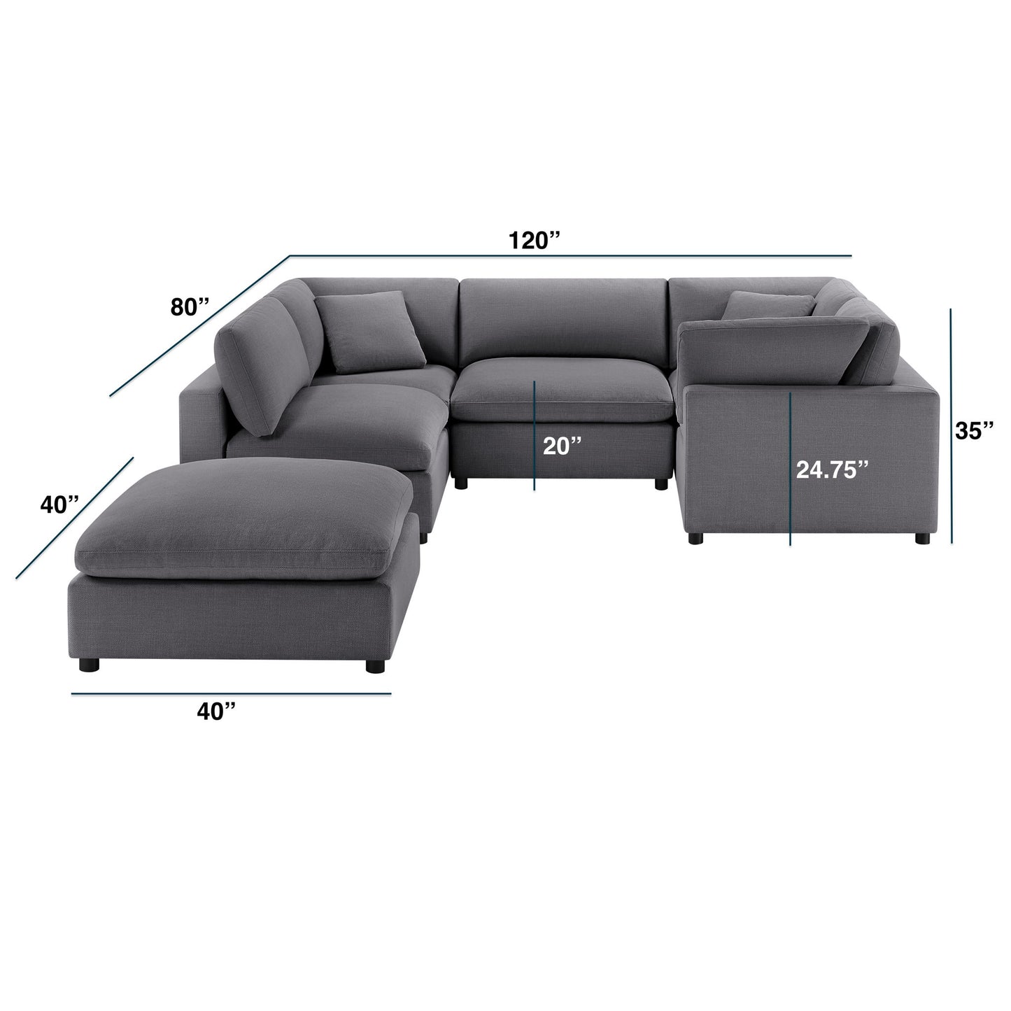 Cassandra - Sofa With Ottoman Home Essentials