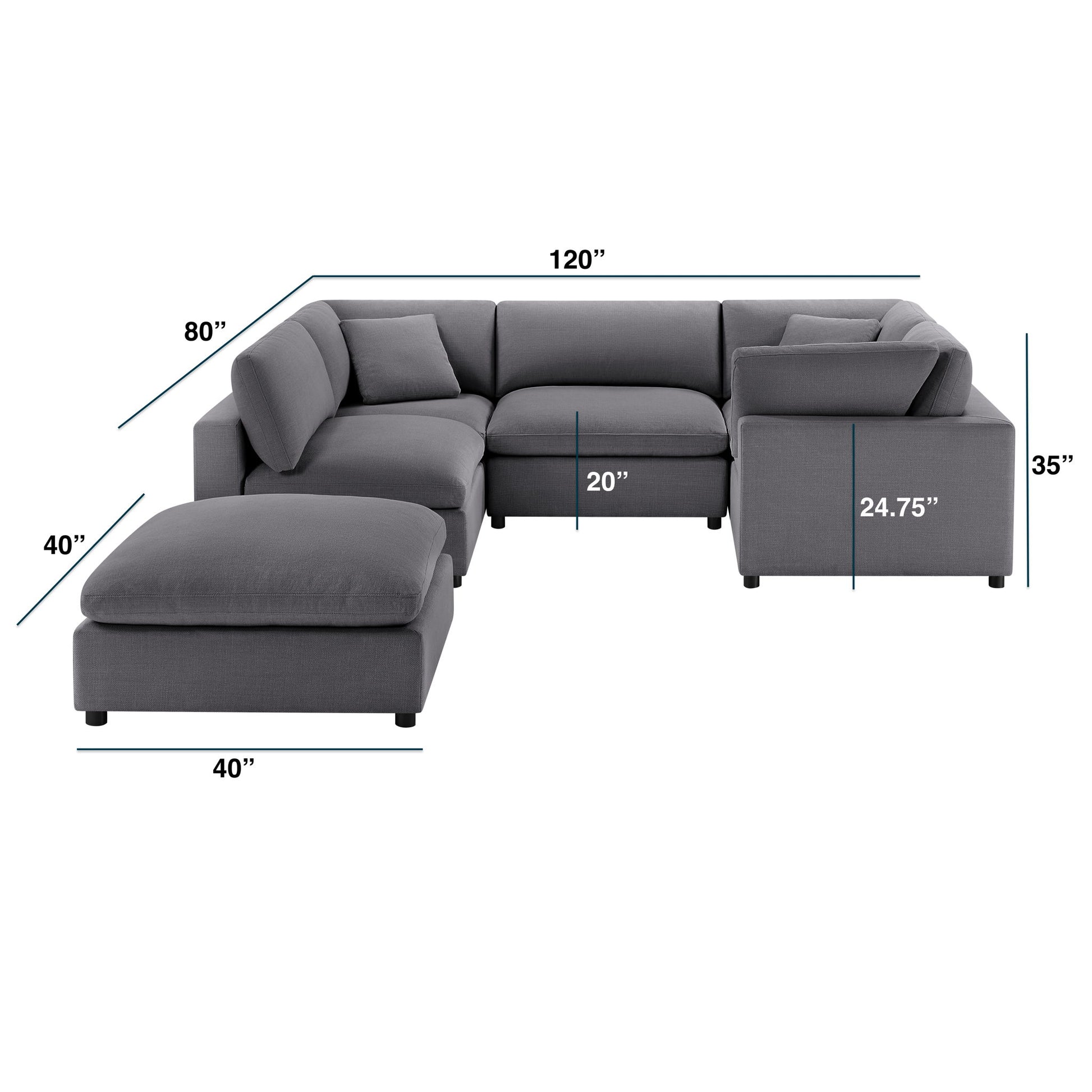 Cassandra - Sofa With Ottoman Home Essentials