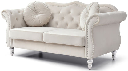 Stylish Flared Arm Loveseat Glory Furniture