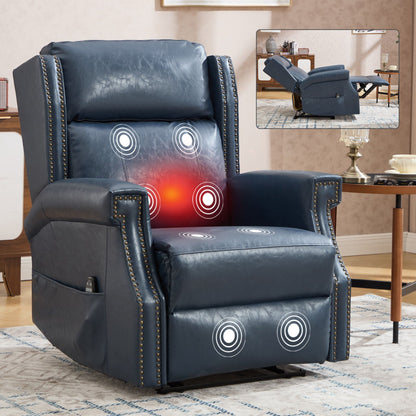 Manual Recliner Chair With Heavy Duty Motion Mechanism, 8 Vibrating Nodes And 3 Massage Modes For Living Room Home Essentials